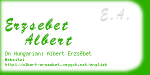 erzsebet albert business card